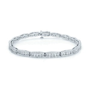 Rachel Koen 14K White Gold Diamond 3.6cttw Bracelet