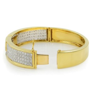Rachel Koen Vintage 18K Yellow Gold Diamond Bangle Bracelet 6.00cts