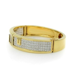 Rachel Koen Vintage 18K Yellow Gold Diamond Bangle Bracelet 6.00cts