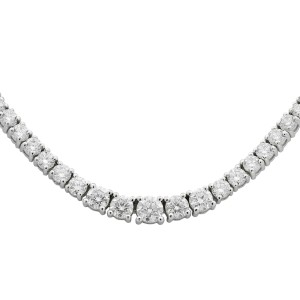 Rachel Koen 14K White Gold Diamond Rivera Necklace 7.57ct