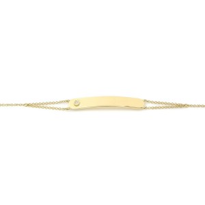 Rachel Koen Yellow Gold Plate Bracelet With Round Cut Diamond 0.02cttw