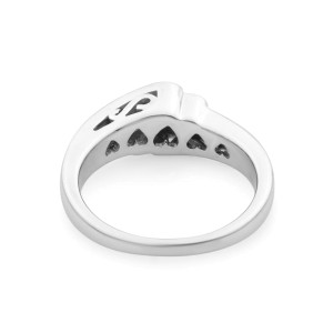 Rachel Koen 14K White Round and Baguette Diamond Engagement Ring 0.75cts