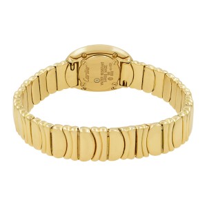 Cartier Mini Baignoire 18K Yellow Gold Silver Dial Diamond Ladies Watch WB5094WI