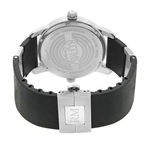 Ritmo Mundo Black Forum Divina Dual Time Steel Rubber Swiss Quartz Watch 121