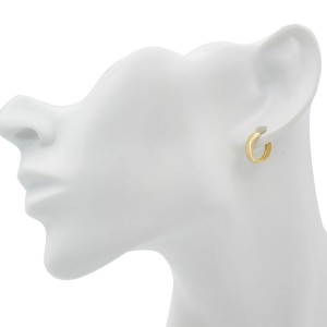 Rachel Koen 14K Yellow Gold Small Wide Hinged Huggie Hoop Earrings 12mm