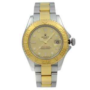 Rolex Yacht-Master 35mm 18K Yellow Gold Steel Champagne Dial Unisex Watch 168623