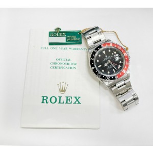 Rolex GMT-Master II Fat Lady Coke Steel Black Dial Automatic Mens Watch 16760