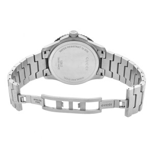 Gucci G-Timeless Silver Checkered Dial Steel Plastic Mens Quartz Watch YA126250