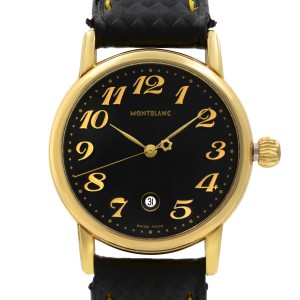 Montblanc Meisterstuck Gold Tone Steel Black Dial Quartz Ladies Watch 7005