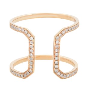 Rachel Koen 18K Rose Gold Diamond Ring Size 7.5 0.25cttw