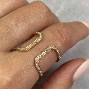 Rachel Koen 18K Rose Gold Diamond Ring Size 7.5 0.25cttw