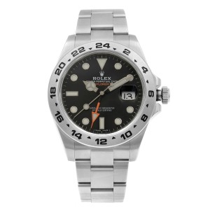 Rolex Explorer II GMT Stainless Steel Black Dial Automatic Mens Watch 216570