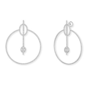 Messika Glam'Azone 18k White Gold Pave Diamond Earrings 2.52cttw