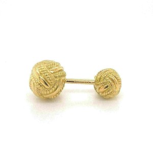 Tiffany & Co. Schlumberger 18k Yellow Gold Double Woven Knot Cufflinks