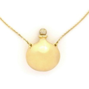 Tiffany & Co. Peretti Round Bottle Pendant in 18k Gold With Diamond Stopper