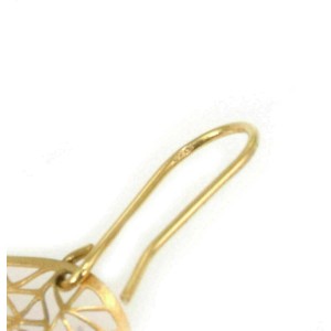 Giordana Castellan 14k Gold Fancy Web Design 2 Circle Wave Dangle Earrings