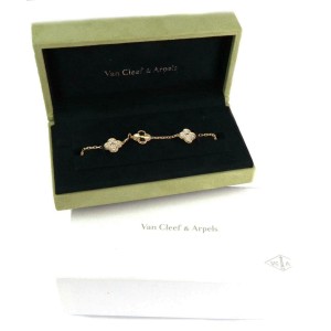 Van Cleef & Arpels Vintage Alhambra Diamond 5 Motifs 18k Gold Bracelet Cert