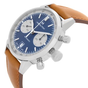 Hamilton Intra-Matic Steel 40 mm Chronograph Blue Dial Mens Watch