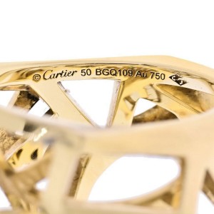 Cartier Panthere Skeleton Ring 18K Yellow Gold Size 50 