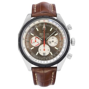 Breitling Navitimer Chronomatic Steel Specia lEdition Brown Dial Watch 