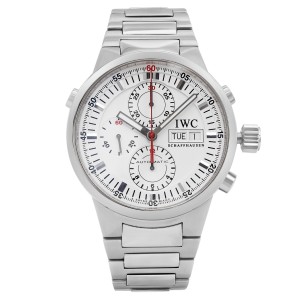 IWC GST Split Second Chronograph Steel White Dial Automatic Mens Watch