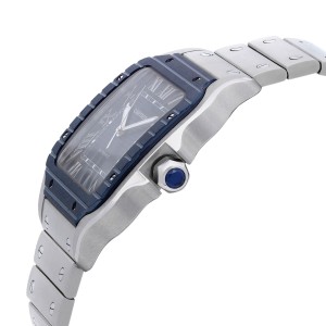 Cartier Santos De Cartier Large Blue Dial Automatic Mens Watch 