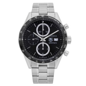 Tag Heuer Carrera Steel Chronograph Black Dial Automatic Men Watch  