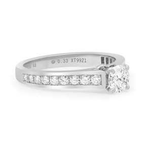 Cartier 0.33Cts Diamond Solitaire Engagement Ring Platinum Size  