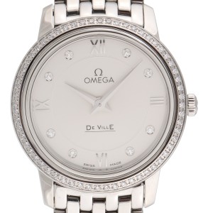 Omega DeVille 424.15.27.60.52.001 Stainless Steel & Silver Dial 27.4mm Womens Watch