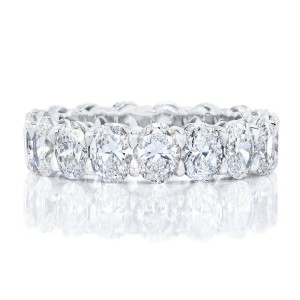 Oval Cut Diamond Eternity Anniversary Ladies Ring Band 7.69 cttw Platinum