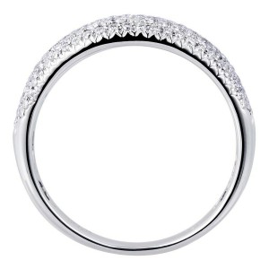 18K White Gold 0.50cts Genuine Diamond Pave Ladies Ring Size 6.5