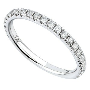 Rachel Koen 18K White Gold 0.32cts Genuine Diamond Pave Ladies Ring Size 6.5
