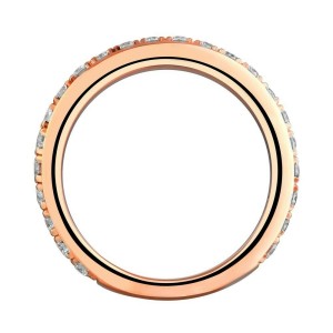 18K Rose Gold 0.65cts Genuine Diamond Pave Ladies Ring Size 6.5