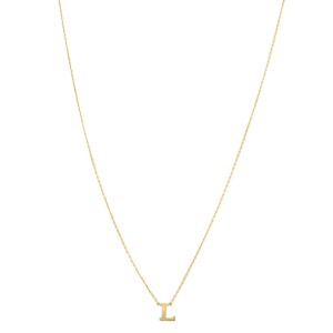 Rachel Koen Yellow Gold 'L' Letter Pendant Necklace With Chain