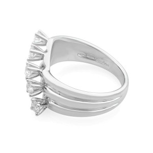 Rachel Koen 18K White Gold Diamond Fashion Ring 0.60cts Size 7