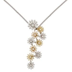 Rachel Koen White & Yellow Gold & 1.19 Cttw Diamonds Pendant Ladies Necklace