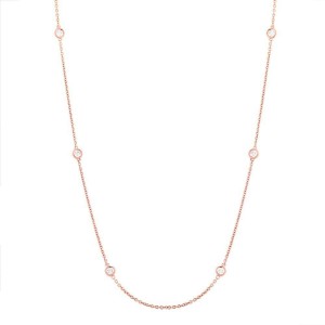 14K Rose Gold Diamonds by the Yard 0.77cttw 18 Inch Necklace
