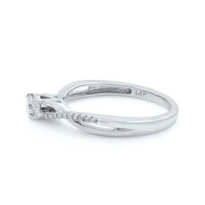 Rachel Koen 14K Gold Round Cut Diamond Accented Ladies Engagement Ring 0.25 Cttw