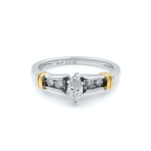 Rachel Koen 14K White Yellow Gold Diamond Womens Engagement Ring 0.50 Cttw