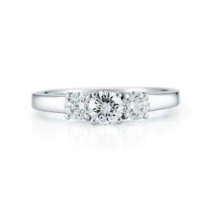 3-Stone Ladies Ring 14K White Gold 1.03cttw IGI Certified Diamond Solitaire