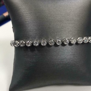 Rachel Koen Bezel Set Diamond 3.55 cttw Bracelet 14K White One Size Fits Most