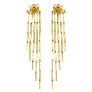 14K Yellow Gold Diamond 1.18cttw Fringe Drop Earrings
