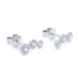 Rachel Koen 14K White Gold Diamond Stud Earring 0.36cttw 