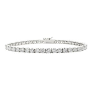 Rachel Koen 14K White Gold Diamond Ladies Tennis Bracelet 8.49ct