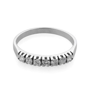 Rachel Koen 14K White Gold Pave Diamond Wedding Band Ring 0.21cts Size 7.5