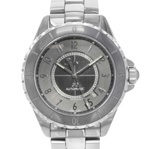 Chanel J12 Chromatic Gray Arabic Dial Ceramic Steel Automatic Unisex Watch H2934