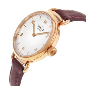 Shinola The Canfield Brown Leather Steel White Dial Ladies Quartz Watch 20018133
