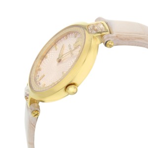 Versace Olympo Crystal Gleam Pink Dial Gold Tone Steel Quartz Watch VAN050016