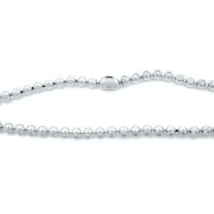 Cartier 18K White Gold Diamond Bead Bezels Ladies Tennis Necklace 4.26Cttw