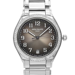 Patek Philippe Twenty 4 36mm Steel Gray Dial Diamond Ladies Watch 